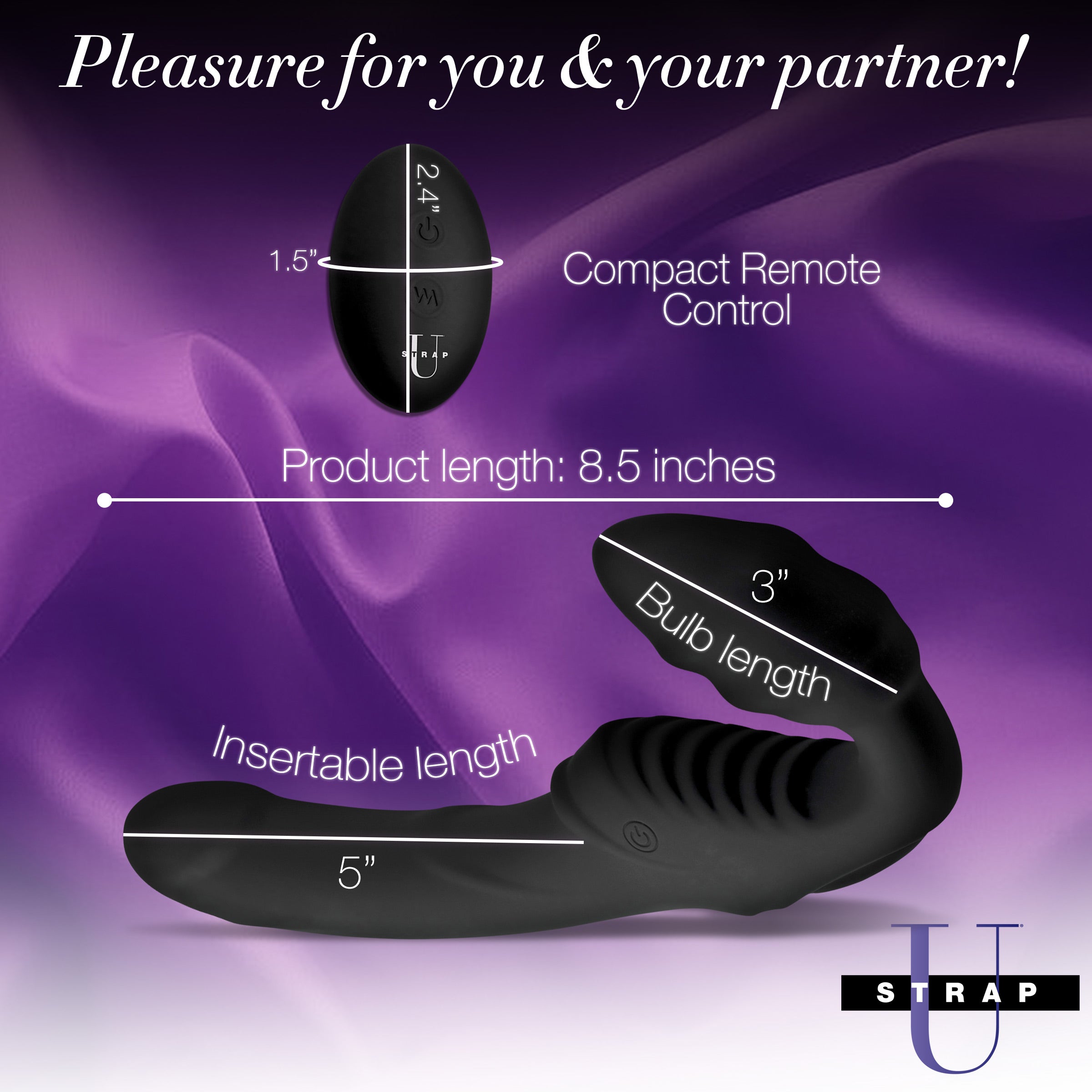 Pro Rider 9X Vibrating Silicone Strapless Strap On with Remote Control, featuring dual motors and textured design for enhanced pleasure.